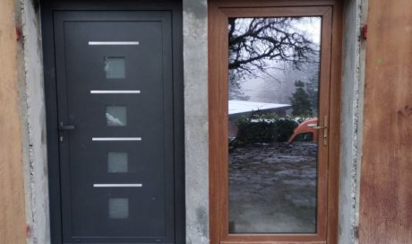 pose de porte d'entrée en PVC armé, vitrée à Bourgoin-Jallieu